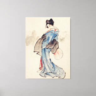 Vrouw, portret met volledige lengte canvas afdruk