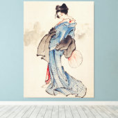 Vrouw, portret met volledige lengte canvas afdruk (Insitu (Houten vloer))