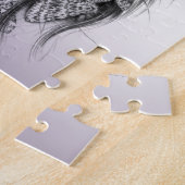 Vrouw portret Moths Violet paarse Surreal art Legpuzzel (Zijkant)