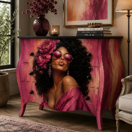 Vrouw Portret Roze Bloemrijke Glamour Tissuepapier