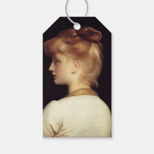 Vrouw Portret Van Achter (door Frederic Leighton) Cadeaulabel (Voorkant)