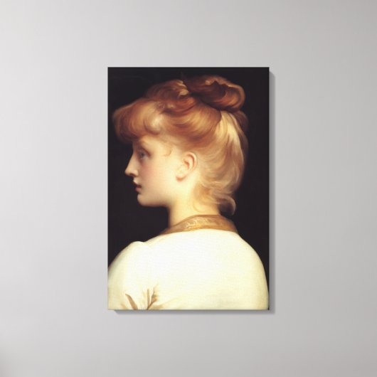 Vrouw Portret Van Achter (door Frederic Leighton) Canvas Afdruk (Voorkant)