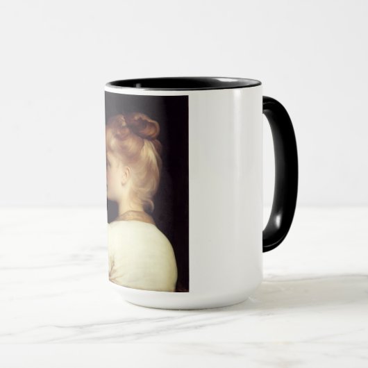 Vrouw Portret Van Achter (door Frederic Leighton) Mok (Voorkant rechts)