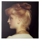 Vrouw Portret Van Achter (door Frederic Leighton) Tegeltje (Voorkant)