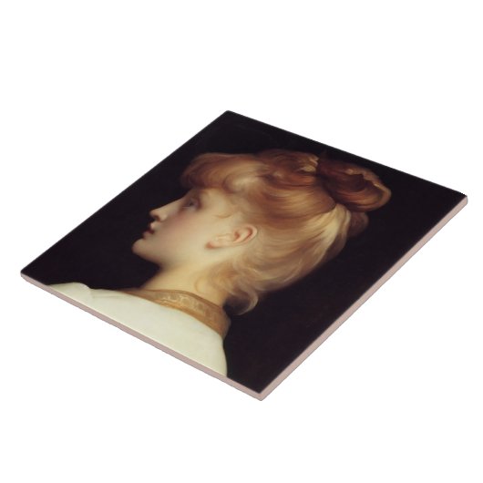 Vrouw Portret Van Achter (door Frederic Leighton) Tegeltje (Zijkant)