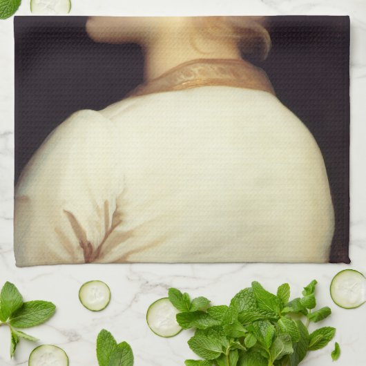 Vrouw Portret Van Achter (door Frederic Leighton) Theedoek (Gevouwen)