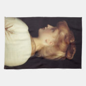 Vrouw Portret Van Achter (door Frederic Leighton) Theedoek (Horizontaal)