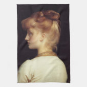 Vrouw Portret Van Achter (door Frederic Leighton) Theedoek (Verticaal)