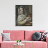 Vrouw portretteerde als een Vestal Maagd (oud Rome Canvas Afdruk (Insitu (Woonkamer))