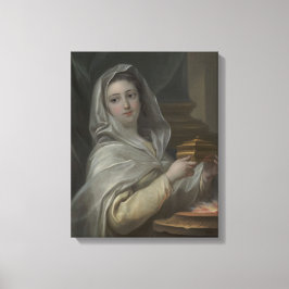 Vrouw portretteerde als een Vestal Maagd (oud Rome Canvas Afdruk