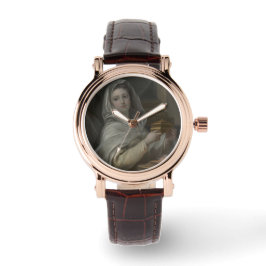 Vrouw portretteerde als een Vestal Maagd (oud Rome Horloge