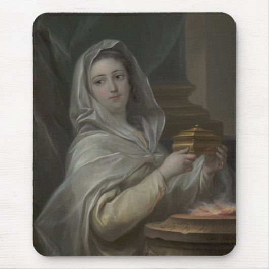 Vrouw portretteerde als een Vestal Maagd (oud Rome Muismat (Voorkant)