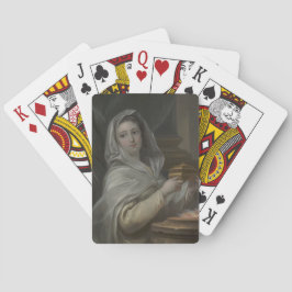 Vrouw portretteerde als een Vestal Maagd (oud Rome Pokerkaarten