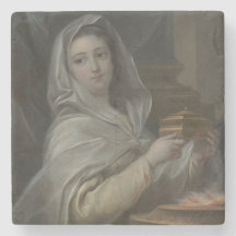 Vrouw portretteerde als een Vestal Maagd (oud Rome