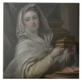 Vrouw portretteerde als een Vestal Maagd (oud Rome Tegeltje