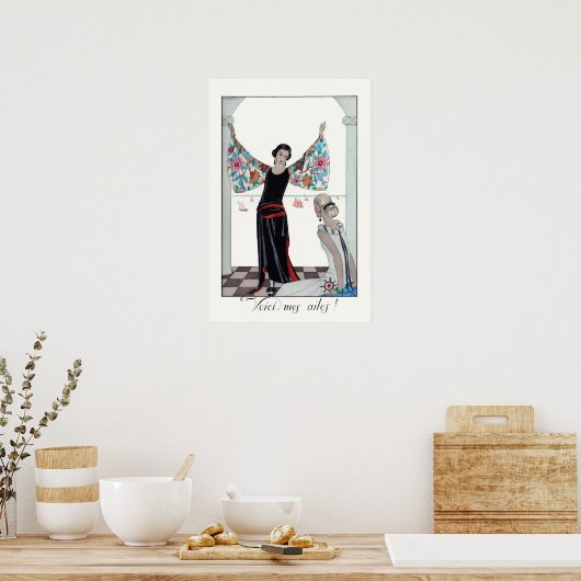  vrouw portretteert Franse Mode Poster (Keuken)