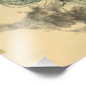 Vrouw portretteert vogelschedel en vleugels Surreë Foto Afdruk (Hoek)