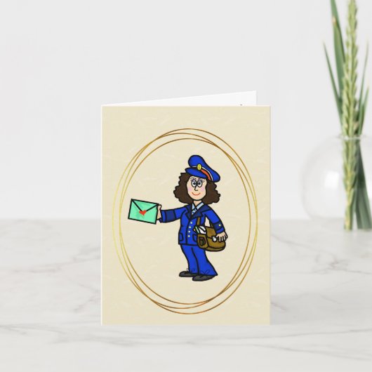 Vrouw Postal Worker Hartelijk dank Kaart (Voorkant)