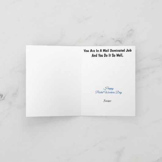 Vrouw Postal Worker Hartelijk dank Kaart (Binnen)