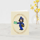 Vrouw Postal Worker Hartelijk dank Kaart (Gele Bloem)