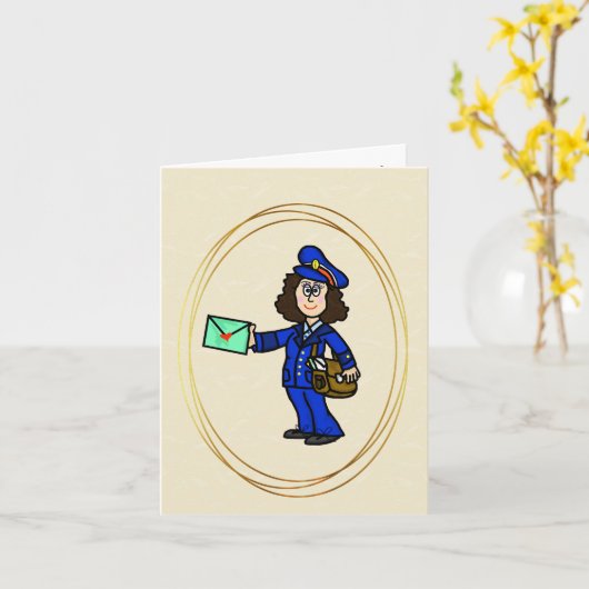 Vrouw Postal Worker Hartelijk dank Kaart (Gele Bloem)