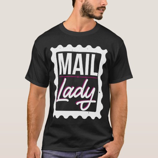 Vrouw Postal Worker Mail Lady Stamp T-shirt (Voorkant)
