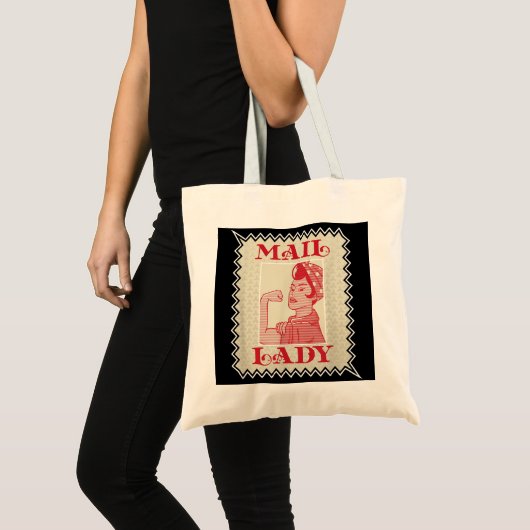 Vrouw Postal Worker Mail Lady Stamp Tote Bag (Voorkant (product))