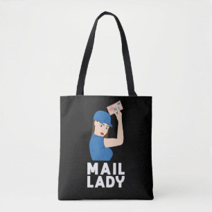 Vrouw Postal Worker Mail Lady Strong Women Tote Bag