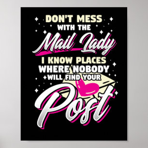 Vrouw Postal Worker slaat niet weg met de postdame Poster