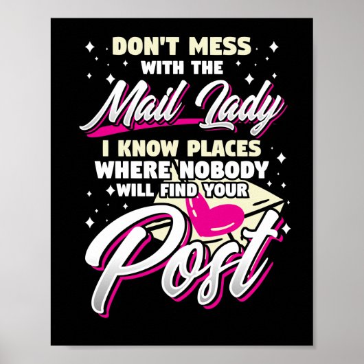 Vrouw Postal Worker slaat niet weg met de postdame Poster (Voorkant)