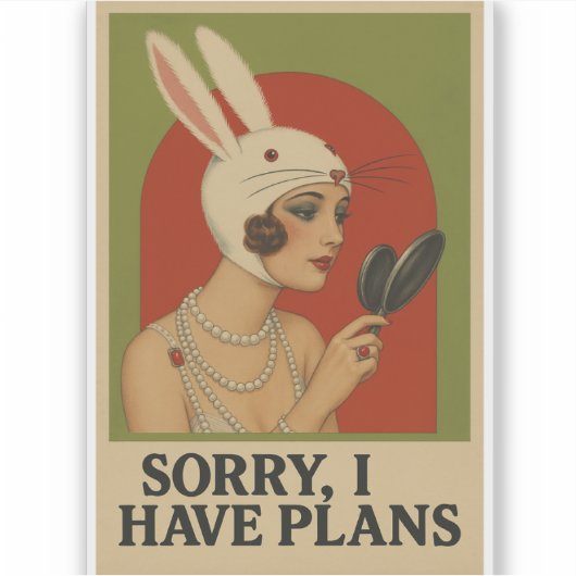  vrouw poster sticker (Voorkant)