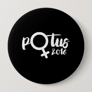 VROUW POTUS 2016 — Poster voor kalligrafie — V Ronde Button 4,0 Cm