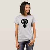 Vrouw Power Feminist Fist (zwart) T-shirt (Voorkant volledig)