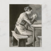 Vrouw Praying, Vincent van Gogh Briefkaart (Voorkant)