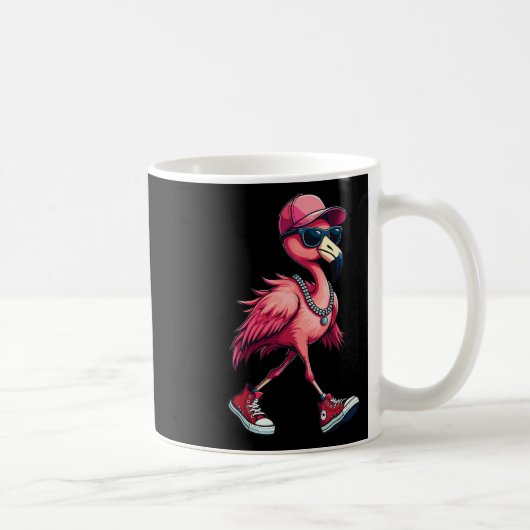 Vrouw President Kamala Harris Roze Flamingo Retro Koffiemok (Rechts)
