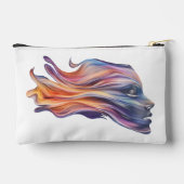 Vrouw Profiel in Cosmic Colours Cosmetische Tas (Achterkant)