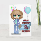 Vrouw Psycholoog Funny Pun Birthday Kaart (Voorkant)