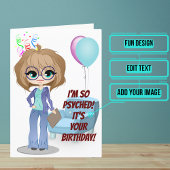 Vrouw Psycholoog Funny Pun Birthday Kaart