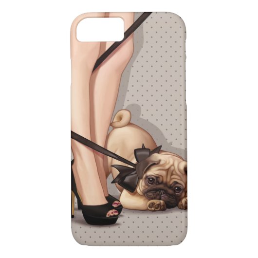 Vrouw & Pug-uppy Case-Mate iPhone Case (Achterkant)