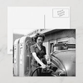 Vrouw Pumping Gas  Louisville Kentucky Briefkaart (Voorkant / Achterkant)