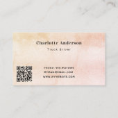 Vrouw QR-code voor goederenvervoersdiensten Visitekaartje (Achterkant)