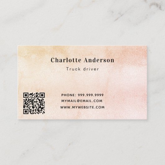 Vrouw QR-code voor goederenvervoersdiensten Visitekaartje (Achterkant)