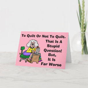 Vrouw Quilting Verjaardag Wenskaart Feestdagen Kaart