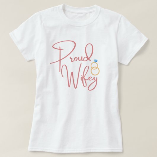 Vrouw Quote Trots Vrouw Trouwringen Huwelijk T-shirt (Design voorkant)