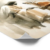 Vrouw raakt Jezus aan - Digitale Waterverf Jezus Poster (Hoek)