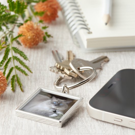 Vrouw Ragdoll Cat Sleutelhanger (Zijkant)