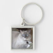 Vrouw Ragdoll Cat Sleutelhanger (Voorkant)