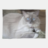 Vrouw Ragdoll Cat Theedoek (Horizontaal)