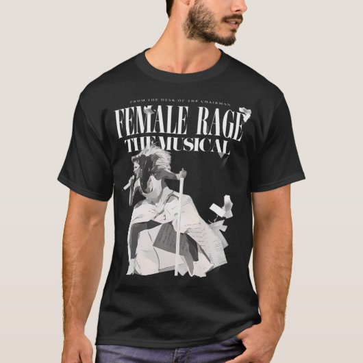 Vrouw Rage The Musical T-shirt (Voorkant)