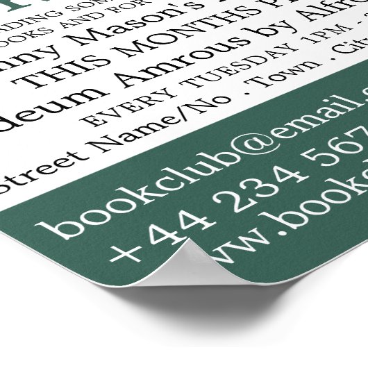 Vrouw Reader, Book Club Adverteren Poster (Hoek)